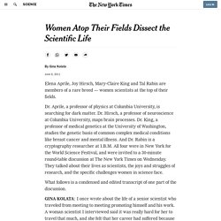 Women Atop Their Fields Discuss the Scientific Life