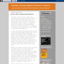 Business Models & Business-IT research