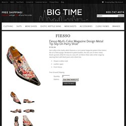 Fiesso Mutli-Color Magazine Design Metal Tip Slip On Party Shoe from Fiesso at Big Time – Mens Fashions and Shoes