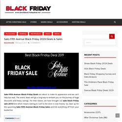 Saks Fifth Avenue Black Friday 2019 Deals, Ad, Sales and Offers