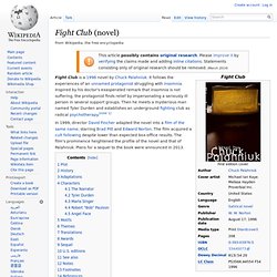 Fight Club (novel) Wikipedia