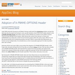 Adoption of X-FRAME-OPTIONS Header