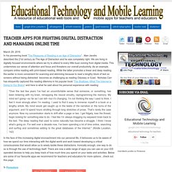 Teacher Apps for Fighting Digital Distraction and Managing Online Time