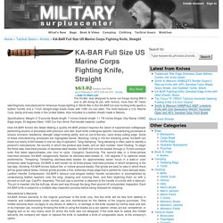KA-BAR Full Size US Marine Corps Fighting Knife, Straight - Military Surplus Center