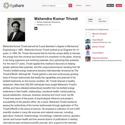 Mahendra Trivedi : An Independent Researcher