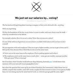 We just set our salaries by... voting?