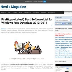 Best Free Software for Windows Computer Via FileHippo in 2012