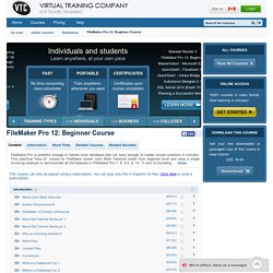 FileMaker Pro 12: Beginner Course Online