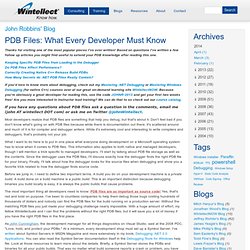 John Robbins' Blog : PDB Files: What Every Developer Must Know - Iceweasel