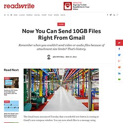 Now You Can Send 10GB Files Right From Gmail