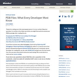 PDB Files: What Every Developer Must Know