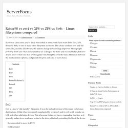 ReiserFS vs ext4 vs XFS vs ZFS vs Btrfs - Linux filesystems compared - ServerFocus