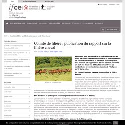 Comité de filière : publication du rapport sur la filière cheval - Ifce