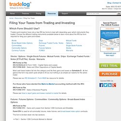 Filing Your Taxes from Trading / Investing