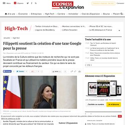 Filippetti soutient la création d'une taxe Google pour la presse