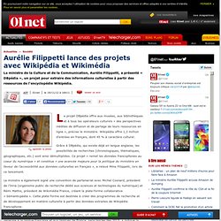Aurélie Filippetti lance des projets avec Wikipédia et Wikimédia