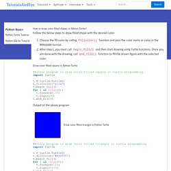 How to draw color filled shapes in Python Turtle?