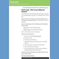 FilmLoop: New! Flash Looplet - Post to your Blog