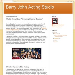 Barry John Acting Studio: What to Know About Filmmaking Diploma Courses?