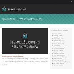 Download FREE Filmmaking Production Documents