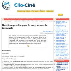 Une filmographie pour le programme ... - Clio-Ciné