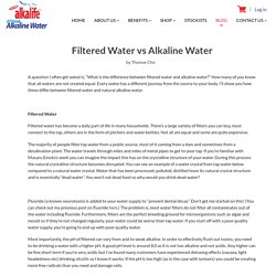 Filtered Water vs Alkaline Water – alkalife Natural Alkaline Water