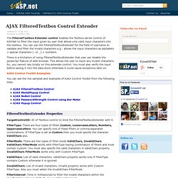 AJAX FilteredTextbox Control Extender