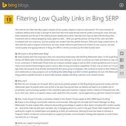 Filtering Low Quality Links in Bing SERP