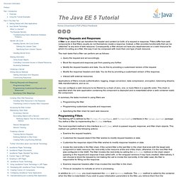 Filtering Requests and Responses - The Java EE 5 Tutorial
