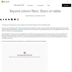Beyond column filters: Slicers on tables - Microsoft 365 Blog