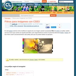 Filtros para imágenes con CSS3