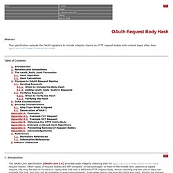 Final: OAuth Request Body Hash