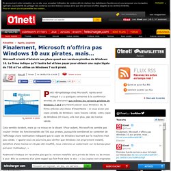 Finalement, Microsoft n’offrira pas Windows 10 aux pirates, mais…