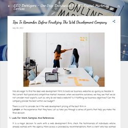 Tips To Remember Before Finalizing The Web Development Company