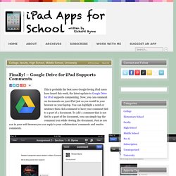 Finally! – Google Drive for iPad Supports Comments