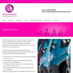 Asset Finance Companies In The UK, Equipment Finance UK