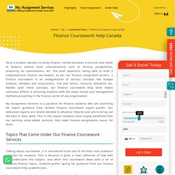 Expert Finance Coursework Help Now Made Affordable!