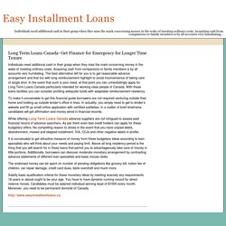 Long Term Loans Canada- Get Finance for Emergency for Longer Time Tenure — Easy Installment Loans