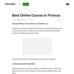 Best Online Course In Finance