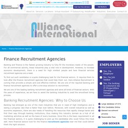 Finance Recruitment Agencies - Banking Recruitment Agencies