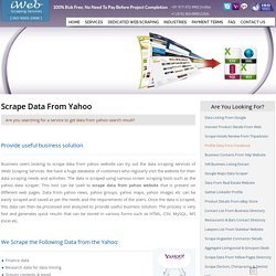 Scrape Yahoo Finance Data, Scraping Yahoo Results, Scrape Yahoo Answers