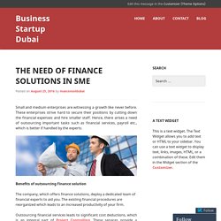 The need of finance solutions in SME