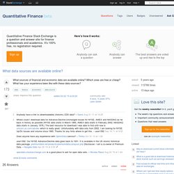 finance - What data sources are available online?