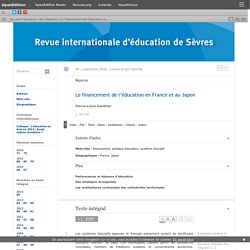 Le financement de l’éducation en France et au Japon