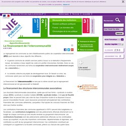 Le financement de l'intercommunalité  - Approfondissements Découverte des institutions