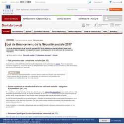 Loi de financement de la SÃ©curitÃ© sociale 2017