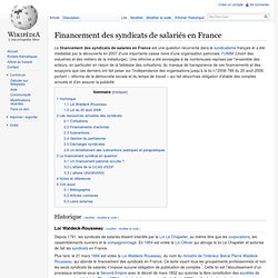 Financement des syndicats de salariés en France
