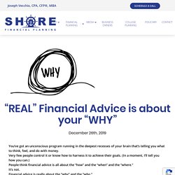 "REAL" Financial Advice is about your "WHY"