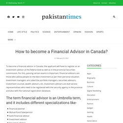 How to become a Financial Advisor in Canada?