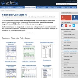 Free Financial Calculators for Excel